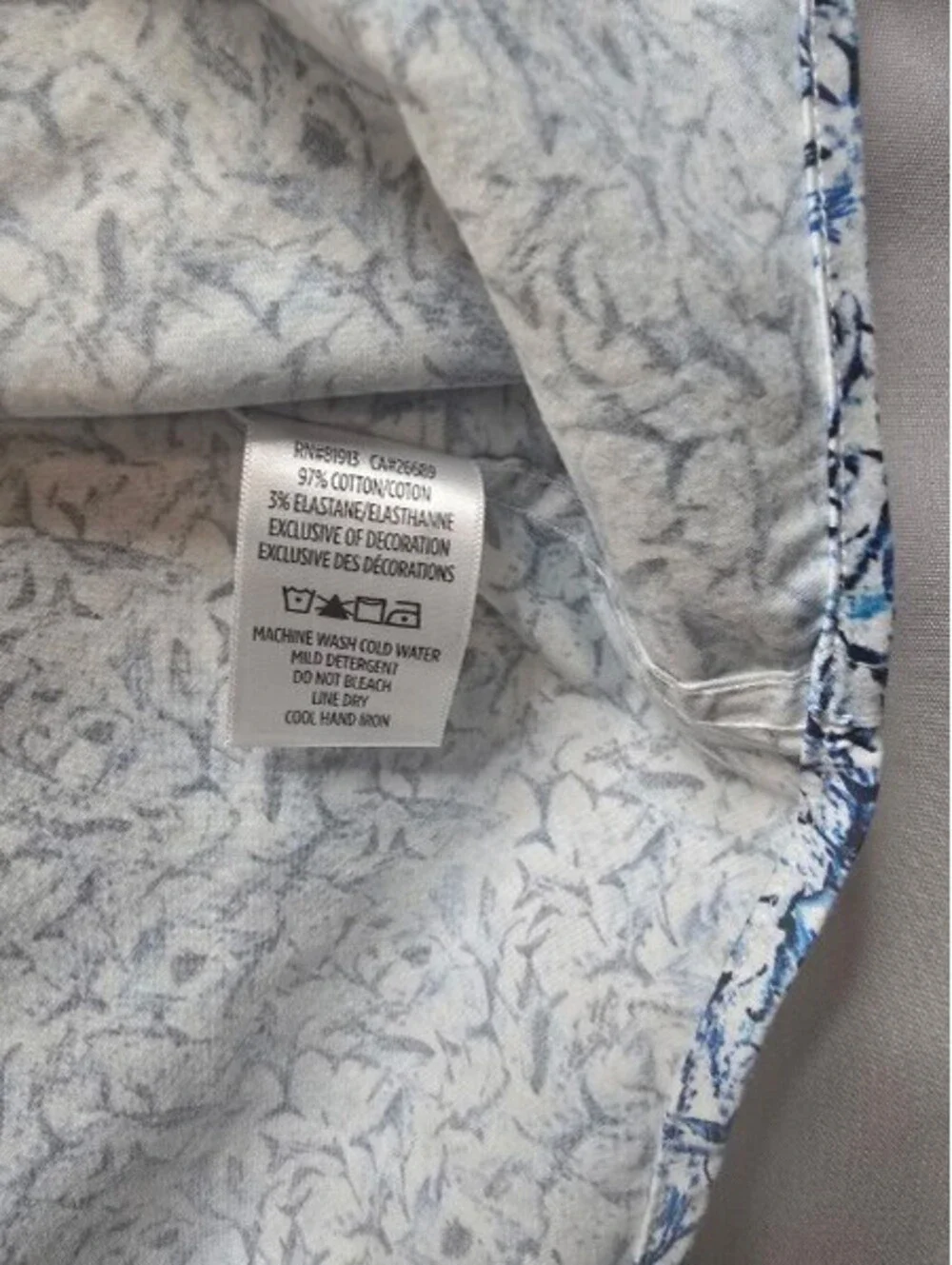 Robert Graham Men's 2XL Long Sleeve Button-Up Shirt Blue Floral Pattern
